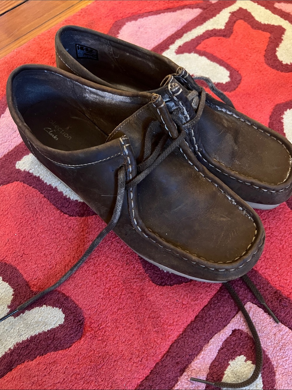 Clarks Brown Leather Lace-Up Moccasin Womens 9.5